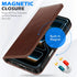 SHIELDON 17 5G 6.3-inch 2025 Case Wallet for iPhone | Genuine Leather | Flip Magnetic Closure | RFID Blocking Credit