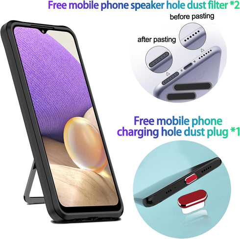 LMDAMZ Compatible Galaxy S21 FE 5G, Anti-fall Heavy Duty Military Grade Shockproof Kickstand Case Double Protection (TPU+PC) Solid and Durable Magnetic Car Phone Case, Suitable for 6.4 Inch-Red