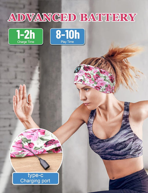 Sleeping Headphones Bluetooth Headband, Soft Elastic Cozy Headband Headphones for Women Men Teenager Christmas Birthday