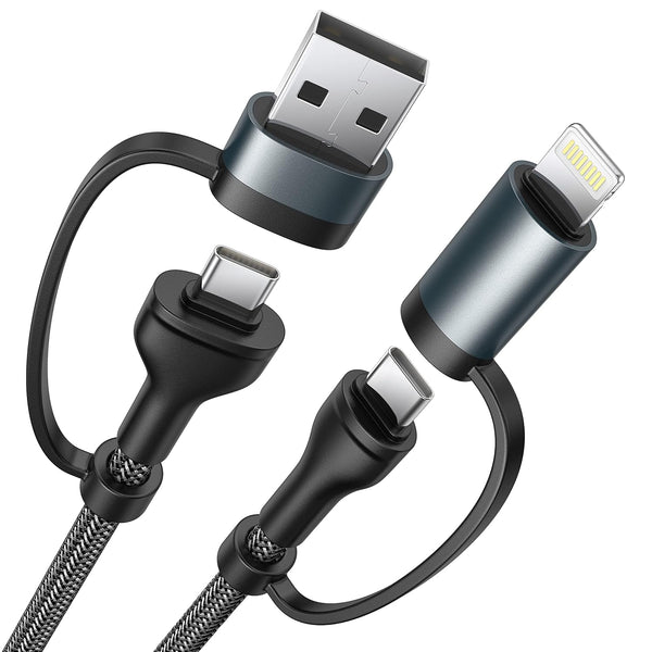 USB C to USB C Adapter 60W PD, 4 in 1 Multi Charger Cable for iPhone 14/13/12, MacBook Pro 2023, iPad Mini 6, Samsung