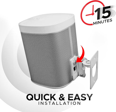 Play 1 Wall Mount, White, Adjustable Swivel & Tilt Mechanism, Compatible with Sonos Play:1 Only, Mounting Bracket