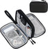 FYY Travel Cable Organizer Pouch - Black Portable Waterproof Double Layers Storage Bag for Accessories