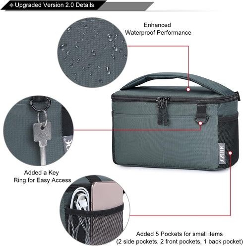 S-ZONE Water Resistant Camera Insert Bag with Sleeve Camera Case Upgraded Version 2.0