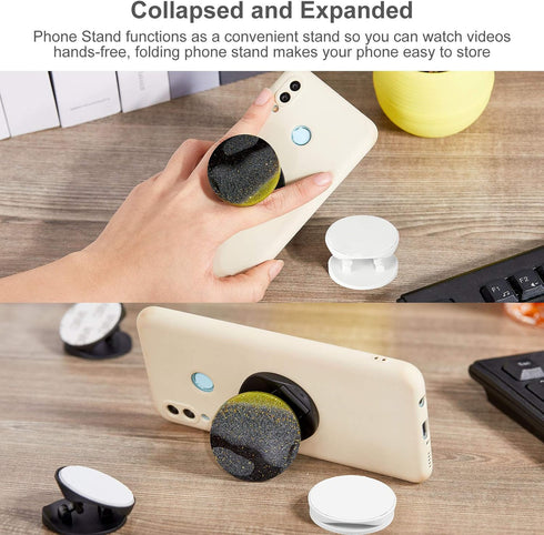 Weewooday 30 Phone Grip Holder with Double-Sided Sticker, Expanding Stand for Almost Phone Cases (Black, White)