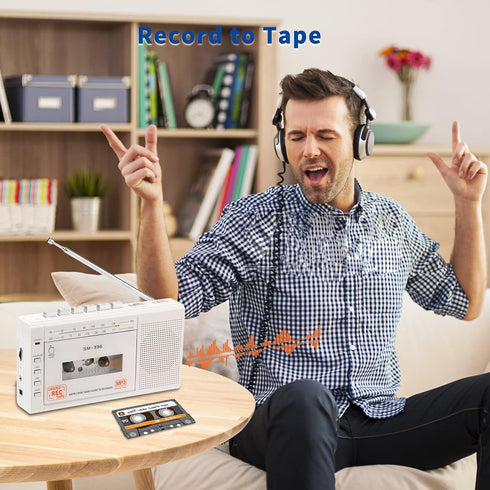 Cassette Cassette 4 SEMIER Small Player Recorder, to Digital Converter via USB or Micro SD Card, Powered by AC or AA