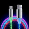 USB Cable 3A Type C 6.6ft/2m with RGB LED Light, Fast QC3.0 Charger for Galaxy S20/S10/S9 Plus/Note 20/Switch/LG V30.