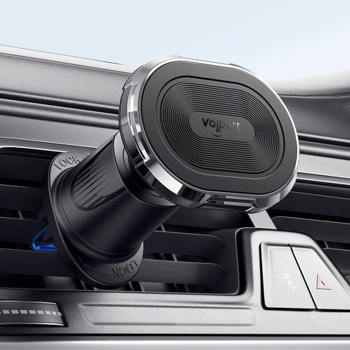 Magnetic Car Mount Air Vent Cell Phone Holder, Universal Vehicle Dash Stand with Clip Hook for iPhone, Samsung, Google