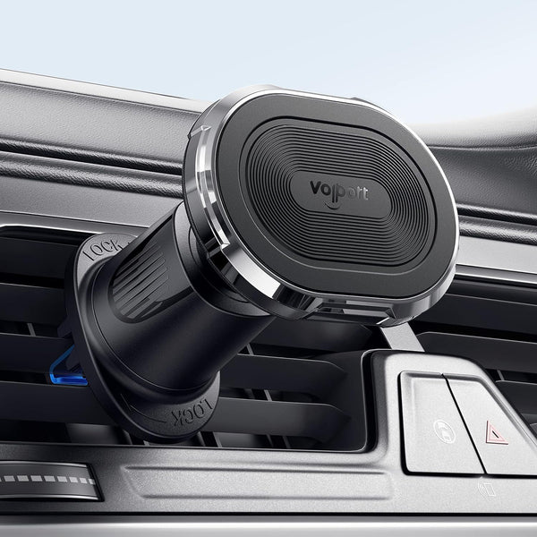 Magnetic Car Mount Air Vent Cell Phone Holder, Universal Vehicle Dash Stand with Clip Hook for iPhone, Samsung, Google