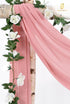 Wedding Arch Draping Fabric - 8 Panels 28" x 20ft Dusty Rose Chiffon Drapes for Ceremony and Reception Decorations