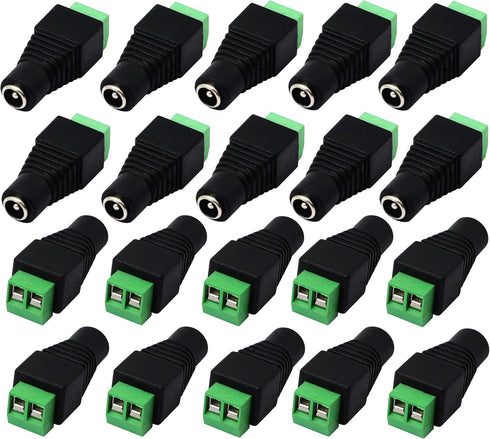 zdyCGTime DC 5.5 X 2.1mm Adapter, 2.1 X5.5mm Female Barrel Power Jack to 2 Pin/Way Female Bolt Connector