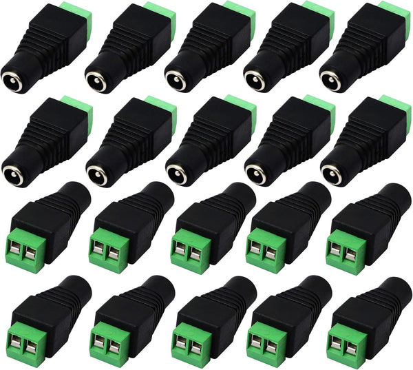 zdyCGTime DC 5.5 X 2.1mm Adapter, 2.1 X5.5mm Female Barrel Power Jack to 2 Pin/Way Female Bolt Connector