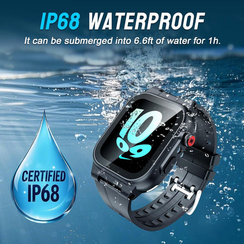IP68 Waterproof Case with Band and Screen Protector for Apple Watch Series 10 9 8 7 6 5 4 3 2 SE2, 42mm