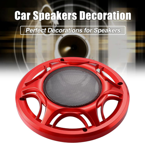 X AUTOHAUX 2pcs 8 Inch Car Metal Audio Speaker Grill Cover, Mesh Woofer Horn Guard Decorative Circle Grille Protector