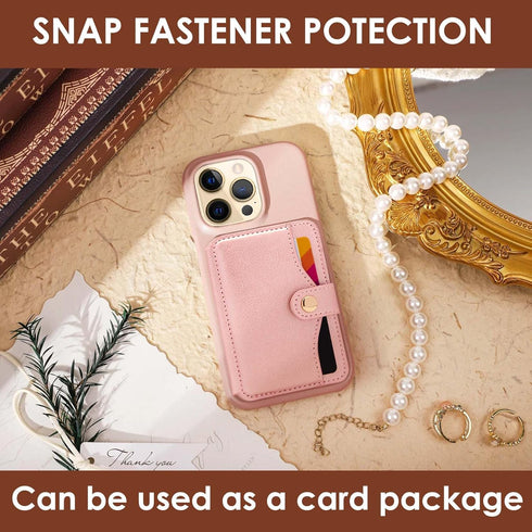 M-Plateau Slim Leather Wallet Phone Case, Adhesive Card Holder for Most Smartphones (Pink)