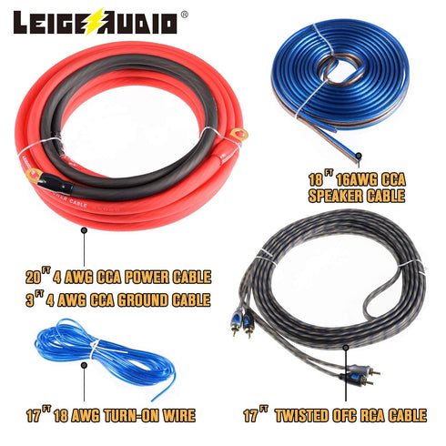 4 Gauge Amp Wiring Kit, True 4 AWG Amplifier Installation Wiring Kit, Car Subwoofer Wiring Kit Helps You Make