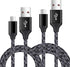 Micro USB Cable 2-Pack: 1.6FT & 3FT Fast Charging Cords for Samsung Galaxy J7, S6, S7 Edge, Note 3/4/5, LG Stylo 2/3