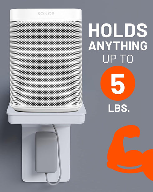 ECHOGEAR Outlet Shelf for Decora/GFCI Outlets - Next-Gen Design with Built-in Cord Storage for Bulky Plugs