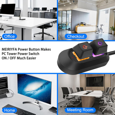 Reset (2M, MEIRIYFA Desktop Computer Power Switch Power Supply Cable, External PC Power Button Extension Cable with ON