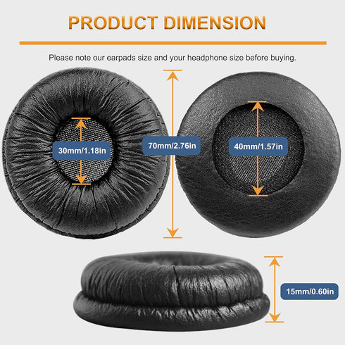 Replacement Ear Cushions for Sony Headphones, Compatible with Sony MDR-ZX110 ZX110NC ZX100 WH-CH500 CH520 CH510 (2 Pack)