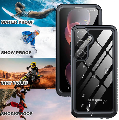 ANTSHARE for Samsung Galaxy S24 Case, IP68 Underwater Shockproof Heavy Duty Protective Case with Built-in Lens & Screen