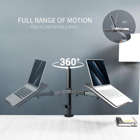 VIVO Single Laptop Notebook Desk Mount Stand - Fully Adjustable for Up to 17 inch Laptops, Black