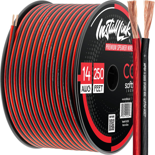 Install Link 14 Gauge Speaker Wire for Car, Home or RV Audio Cable, 250ft, CCA