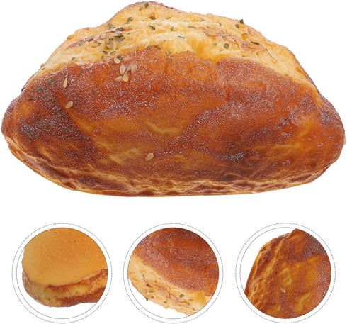 6.10X3.54X2.75In HOMSFOU Simulation Bread Model Pu Fake Bread Loaf Photography Prop Bakery Display Home Decoration