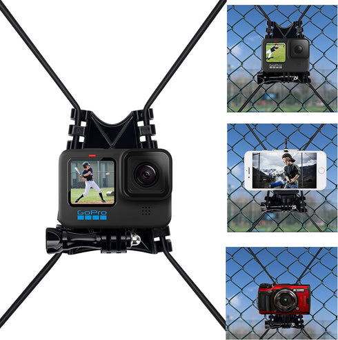 Suptig Net Fence and Tree Pole Mounting Brackets for Gopro Hero 12, 11, 10, 9, 8, 7, 6, 5, 4, 3, DJI Osmo