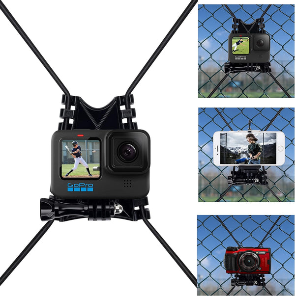 Suptig Net Fence and Tree Pole Mounting Brackets for Gopro Hero 12, 11, 10, 9, 8, 7, 6, 5, 4, 3, DJI Osmo