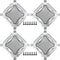 ACROPIX 6" Square Universal Car Speaker Grills Cover Mesh, Subwoofer Protector Case with Screws, Iron Silver Tone, Pack