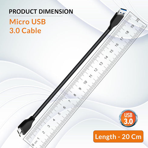 20cm 3.0 4.8 SaiTech IT USB Cable A to Micro B high Speed Upto Gbps Data Transfer Cable for Portable External Hard