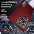 BaHaHoues Samsung Galaxy S24 Ultra Case, Shockproof Military Grade Cover with Kickstand, Red/Black 5G Protection.