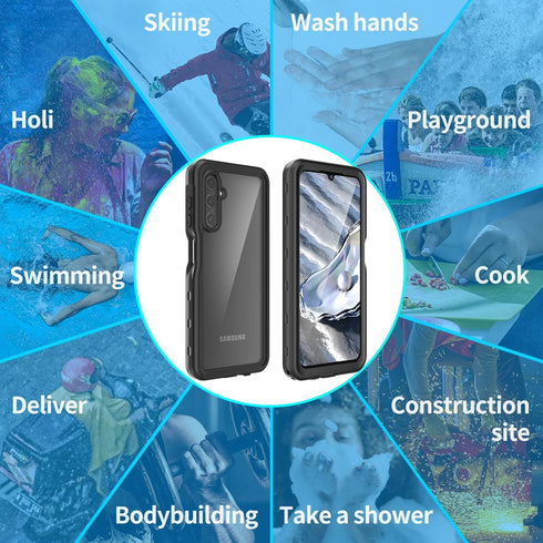 Samsung Galaxy A14 5G Phone Case, Waterproof with Clear Lens/Camera/Screen Protector, Rugged Military Shockproof - 6.6''