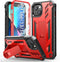 Protective Case for iPhone 13/14, Heavy Duty Military Grade Cover with Built-in Kickstand, Shock Proof Red