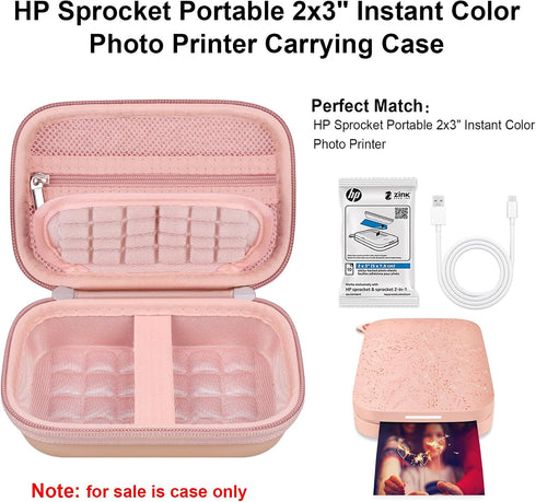 2x3 Elonbo Carrying Case for HP Sprocket Instant Smartphone Photo Printer, Portable Mini Color Print Digital Camera