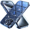 Choiche iPhone 15 Pro Max Case - Cute Clear Glitter Bling, 6.7" (Glitter Blue) + 3 Diamond Lens Protectors & 2 Glass