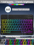 Universal Tablet Keyboard Case - 9.7" to 11" Tablets, 7 Color Rainbow Backlit Removable Keypad with Pen Holder - Black