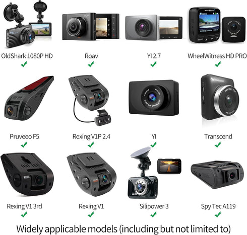 Dash Cam Suction Cup Mount and Glue Adhesive Mount Compatible with Dash Camera/DVR Video, Includes 10+ Joints for