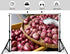 KeyWork 10x5ft Red Onions in Bamboo Basket at Market Backdrop Fresh Produce Photography Background Rustic Food Themed