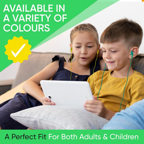 20 Pack Multi Color Kid's Wired Earphones, Disposable Headphones Individually Bagged for Classroom Libraries Schools