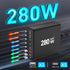 280W USB C Charger Block, 8-Port Charging Station, GaN III PD 65W Laptop Charger for MacBook Pro/Air, DELL