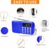 Leting Radios Portable AM FM with MP3 Speaker, Portable Radio Support Micro SD/TF Card/USB/Music Recording,Rechargeable Battery Powered AM FM Radio,Mini Radio with Best Reception (Blue)