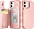 Arae Rose Gold Wallet Case for iPhone 12/12 Pro 6.1 Inch with Card Holder - PU Leather Back Flip Cover