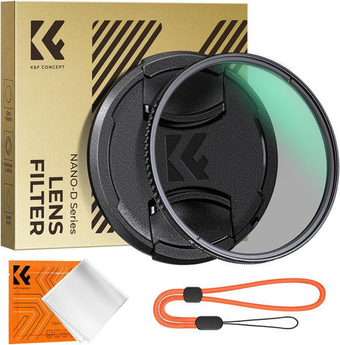 K&F Concept 52mm Circular Polarizer Lens Filter with Filter Cap, Optical Glass Ultra Slim CPL Filter with 24