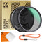 K&F Concept 52mm Circular Polarizer Lens Filter with Filter Cap, Optical Glass Ultra Slim CPL Filter with 24