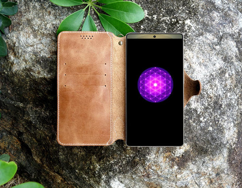 Yogurt S25 S25 Case for Samsung Galaxy Ultra, Genuine Leather Wallet Cover for Samsung Ultra, Handmade Brown