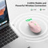 TECKNET Wireless Mouse, 2.4G USB Computer Mouse with 6-Level Adjustable 4800 DPI, Ergonomic Grips, Pink