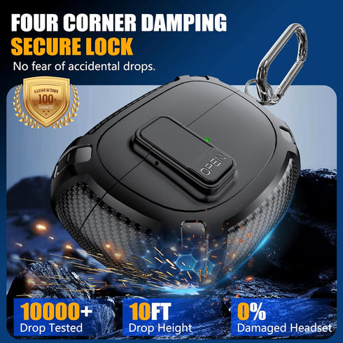 Bose Ultra Open Earbuds Case Cover (2024) with Cleaner Kit, Military Hard Cover with Lock and Keychain for Accessories
