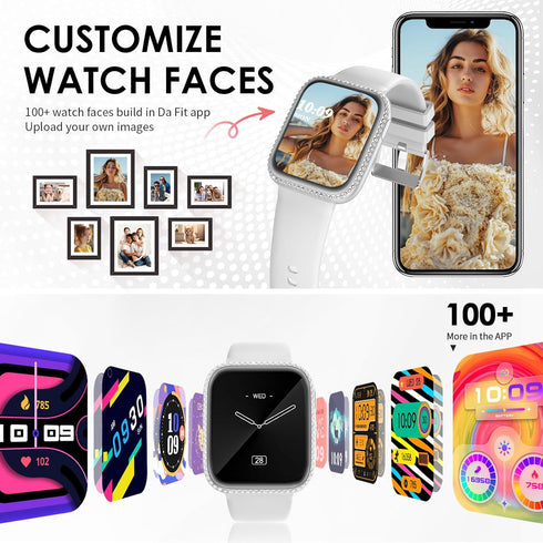 Smart Watch for Women, 1.75" AMOLED Fitness Tracker, Answer/Make Call, Heart Rate Sleep Monitor, 130+ Sports Mode, IP68