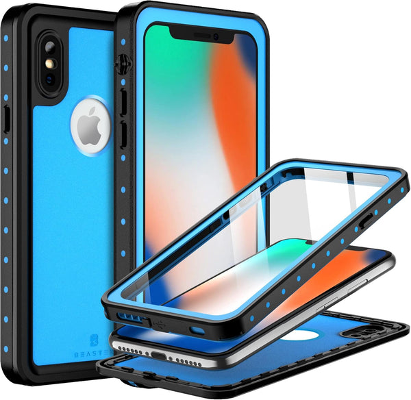 BEASTEK NRE Series Waterproof Case for iPhone Xs MAX, Shockproof IP68 Full Body Cover with Built-in Screen Protector